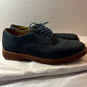 Men’s Brooks Brothers Kenton Blue Suede Oxford, Size 9.5